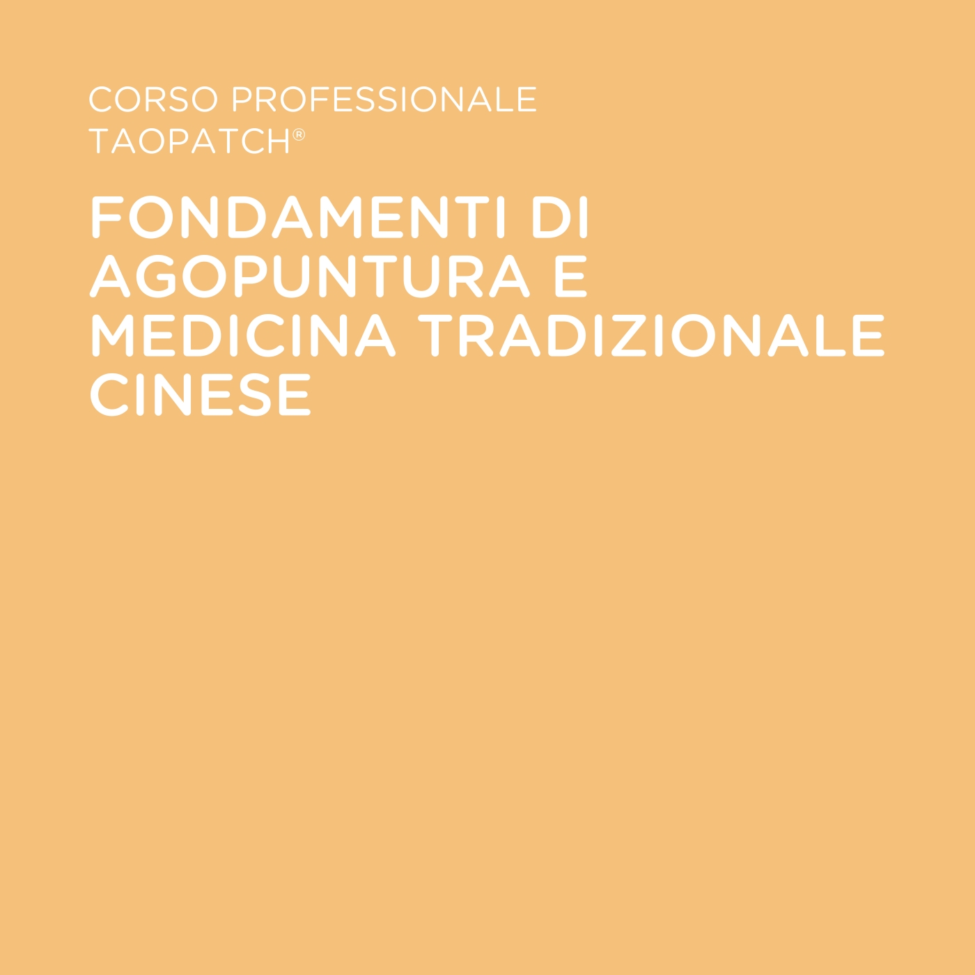 FONDAMENTI DI AGOPUNTURA E MEDICINA TRADIZIONALE CINESE
